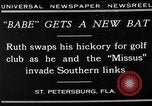 Standbild Babe Ruth golf spielen Saint Petersburg Florida USA, 1930, aus Sekunde 13 historischem Filmmaterial Videoclip 65675050771