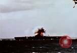 Image of Japanese Kamikaze aircraft hits USS Lexington Pacific Ocean, 1944, second 14 stock footage video 65675050812