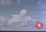 Image of U.S. Navy TBF Avenger aircraft drop practice bombs on target sled Pacific Ocean, 1945, second 19 stock footage video 65675050838