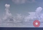 Image of U.S. Navy TBF Avenger aircraft drop practice bombs on target sled Pacific Ocean, 1945, second 24 stock footage video 65675050838