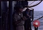 Image of U.S. Navy TBF Avenger aircraft drop practice bombs on target sled Pacific Ocean, 1945, second 46 stock footage video 65675050838