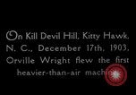 Image of Wright Brothers first flight at Kitty Hawk France, 1908, second 5 stock footage video 65675051058