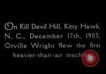 Image of Wright Brothers first flight at Kitty Hawk France, 1908, second 6 stock footage video 65675051058