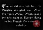 Image of Wright Brothers first flight at Kitty Hawk France, 1908, second 25 stock footage video 65675051058
