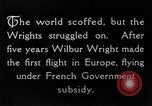 Image of Wright Brothers first flight at Kitty Hawk France, 1908, second 27 stock footage video 65675051058