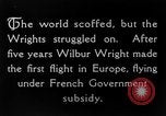 Image of Wright Brothers first flight at Kitty Hawk France, 1908, second 33 stock footage video 65675051058