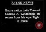 Image Charles Lindbergh Washington DC USA, 1927, de la seconde 16 séquences d'archives historiques vidéo 65675051263