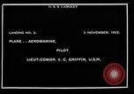Image premier décollage et atterrissage d'abord sur l'USS Langley (CV-1) Virginia United States USA, 1922, de la seconde 48 séquences d'archives historiques vidéo 65675051264