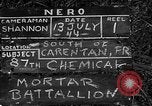 Standbild United States 87th Chemical Mortar Bataillon Carentan Frankreich, 1944, aus Sekunde 6 historischem Filmmaterial Videoclip 65675051322