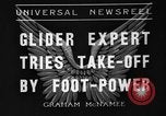 Image of early hang glider flight attempt Palos Verdes California USA, 1936, second 1 stock footage video 65675051384