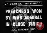 Immagine di War Admiral vincendo il Preakness Stakes Baltimore Maryland USA, 1937, secondo 7 filmato di repertorio 65675051417