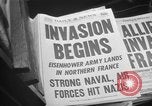 Image of Newspaper headlines tell of Allied invasion New York City USA, 1944, second 11 stock footage video 65675051457