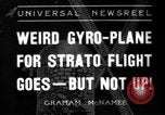 Image of "Stratogyro" flying machine failing to fly Hollywood California USA, 1936, second 1 stock footage video 65675051564