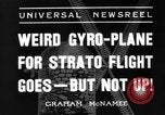 Image of "Stratogyro" flying machine failing to fly Hollywood California USA, 1936, second 9 stock footage video 65675051564