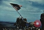 Image of famous American flag raising Mount Suribachi Iwo Jima, 1945, second 21 stock footage video 65675051573