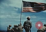 Image of famous American flag raising Mount Suribachi Iwo Jima, 1945, second 26 stock footage video 65675051573
