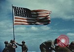 Image of famous American flag raising Mount Suribachi Iwo Jima, 1945, second 36 stock footage video 65675051573