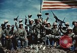 Image of famous American flag raising Mount Suribachi Iwo Jima, 1945, second 47 stock footage video 65675051573