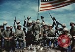 Image of famous American flag raising Mount Suribachi Iwo Jima, 1945, second 49 stock footage video 65675051573