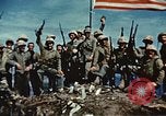 Image of famous American flag raising Mount Suribachi Iwo Jima, 1945, second 51 stock footage video 65675051573
