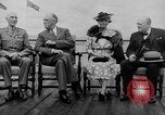 Image of President Roosevelt and Winston Churchill outside at Quebec Conference Quebec Canada, 1943, second 3 stock footage video 65675051786