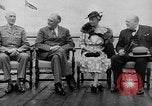 Image of President Roosevelt and Winston Churchill outside at Quebec Conference Quebec Canada, 1943, second 6 stock footage video 65675051786