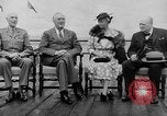 Image of President Roosevelt and Winston Churchill outside at Quebec Conference Quebec Canada, 1943, second 8 stock footage video 65675051786
