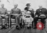 Image of President Roosevelt and Winston Churchill outside at Quebec Conference Quebec Canada, 1943, second 9 stock footage video 65675051786