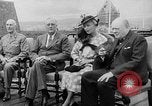 Image of President Roosevelt and Winston Churchill outside at Quebec Conference Quebec Canada, 1943, second 11 stock footage video 65675051786