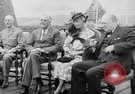 Image of President Roosevelt and Winston Churchill outside at Quebec Conference Quebec Canada, 1943, second 13 stock footage video 65675051786