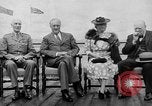 Image of President Roosevelt and Winston Churchill outside at Quebec Conference Quebec Canada, 1943, second 15 stock footage video 65675051786