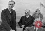 Image of President Roosevelt and Winston Churchill outside at Quebec Conference Quebec Canada, 1943, second 58 stock footage video 65675051786