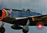 Image of P 47 aircraft of US Army Air Forces 57th Fighter Group Corsica France, 1944, second 12 stock footage video 65675051896