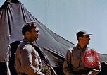 Image of Pilot examines flak damage to his P-47 aircraft Corsica France, 1944, second 45 stock footage video 65675051897
