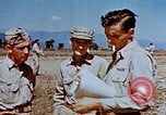 Image of Pilot examines flak damage to his P-47 aircraft Corsica France, 1944, second 49 stock footage video 65675051897
