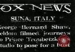 Image George Bernard Shaw Suna Italie, 1926, de la seconde 1 séquences d'archives historiques vidéo 65675051998