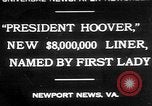 Image of Mrs Herbert Hoover Newport News Virginia USA, 1930, second 1 stock footage video 65675052014