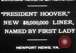 Image of Mrs Herbert Hoover Newport News Virginia USA, 1930, second 3 stock footage video 65675052014