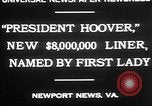 Image of Mrs Herbert Hoover Newport News Virginia USA, 1930, second 7 stock footage video 65675052014