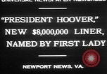 Image of Mrs Herbert Hoover Newport News Virginia USA, 1930, second 8 stock footage video 65675052014
