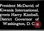 Image Président de Kiwanis International McDavid Hagerstown Maryland USA, 1930, de la seconde 49 séquences d'archives historiques vidéo 65675052017