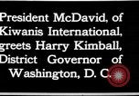 Image Président de Kiwanis International McDavid Hagerstown Maryland USA, 1930, de la seconde 54 séquences d'archives historiques vidéo 65675052017