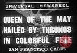 Image Mai jour Reine couronnement San Francisco California USA, 1937, de la seconde 1 séquences d'archives historiques vidéo 65675052019