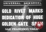 Standbild Goldene niet Abschluss der Golden Gate Bridge San Francisco California USA, 1937, aus Sekunde 1 historischem Filmmaterial Videoclip 65675052024