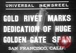 Standbild Goldene niet Abschluss der Golden Gate Bridge San Francisco California USA, 1937, aus Sekunde 4 historischem Filmmaterial Videoclip 65675052024
