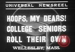 Image filles collège Wellesley Massachusetts USA, 1937, de la seconde 10 séquences d'archives historiques vidéo 65675052026
