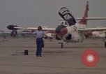 Image of aircraft T-2C Beeville Texas Naval Air Station Chase Field USA, 1982, second 53 stock footage video 65675052113