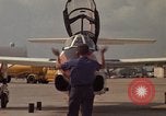 Image of aircraft T-2C Beeville Texas Naval Air Station Chase Field USA, 1982, second 20 stock footage video 65675052116