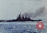 Image of battleships Pacific Ocean, 1945, second 17 stock footage video 65675052148