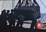 Image of hangar deck of carrier Pacific Ocean, 1945, second 16 stock footage video 65675052156